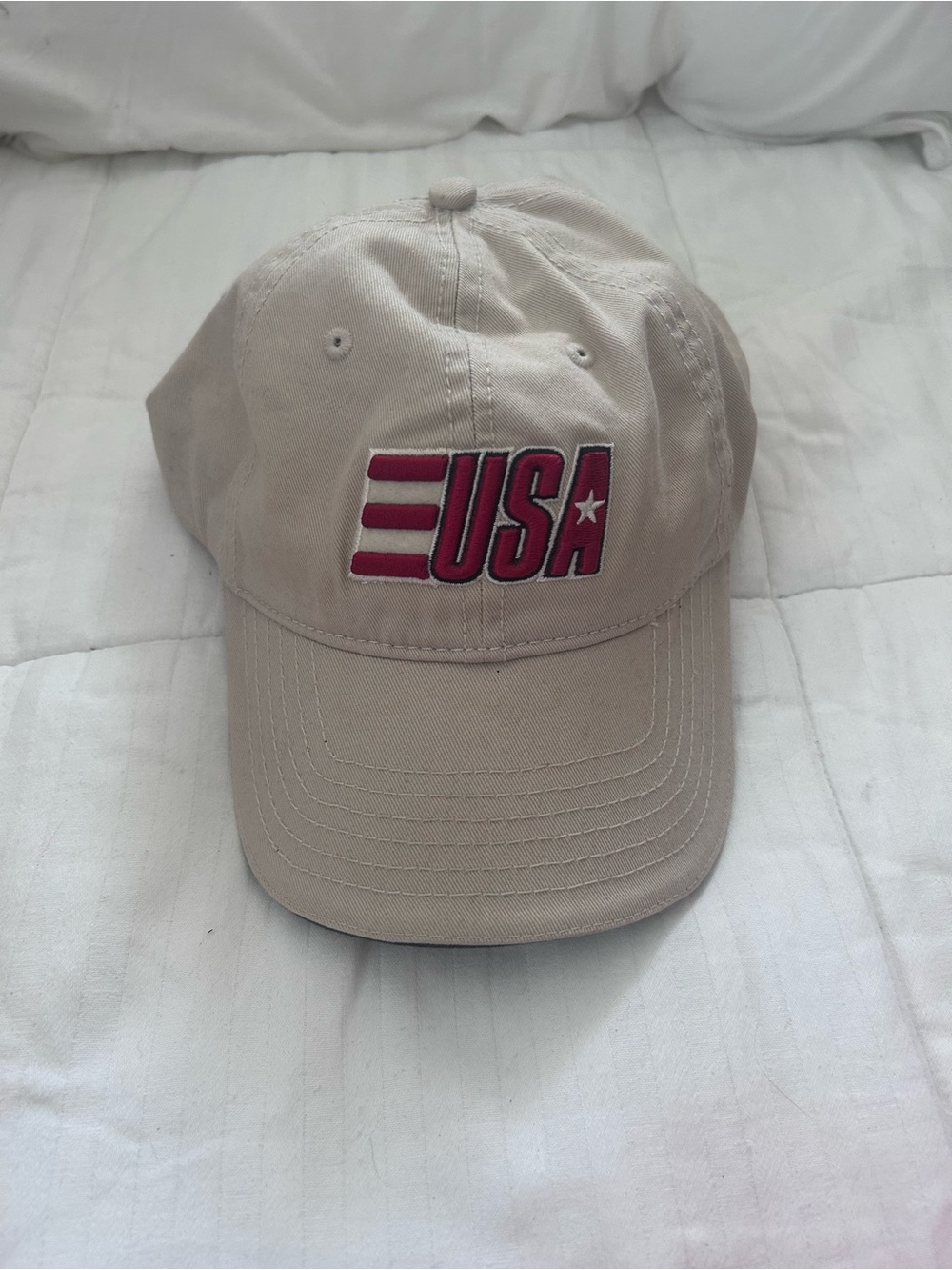 Vintage 90s NWOT USA Patriotic Arizona Jeans Co Tan Baseball Cap Hat